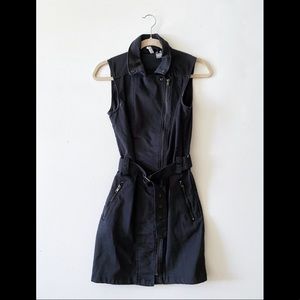 Black Jean Zip up Dress